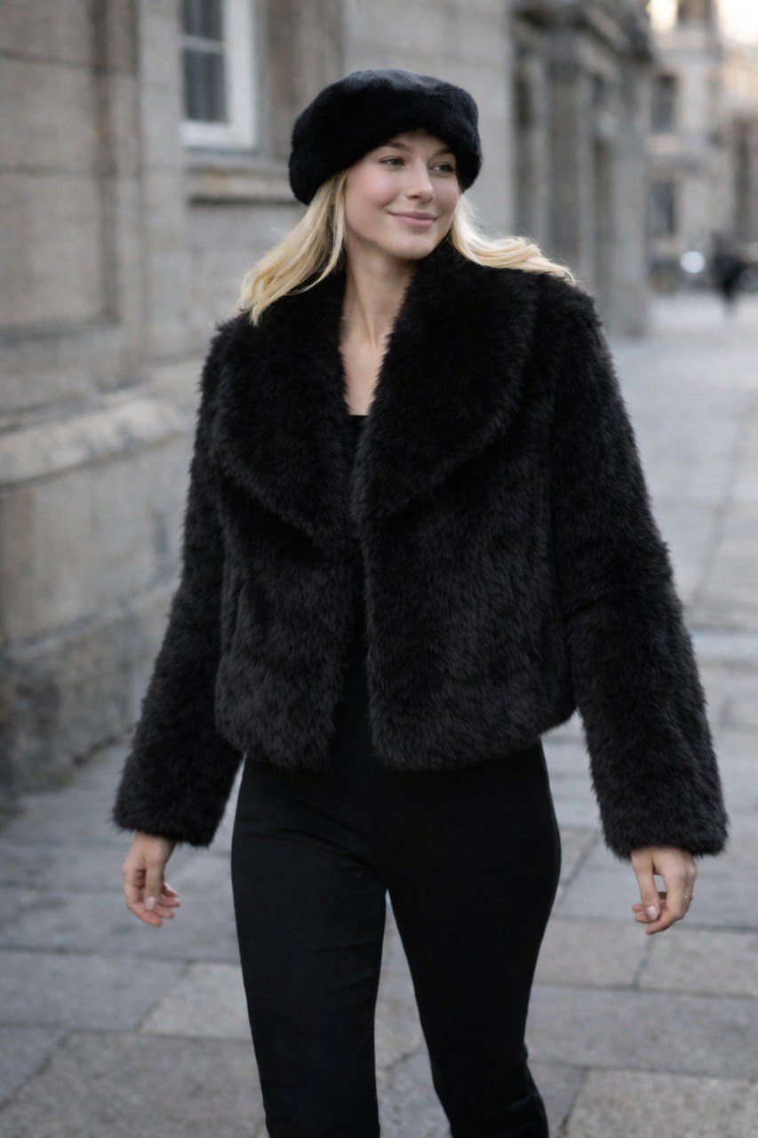 ELISIR – Luxury Eco Fur Cropped Jacket