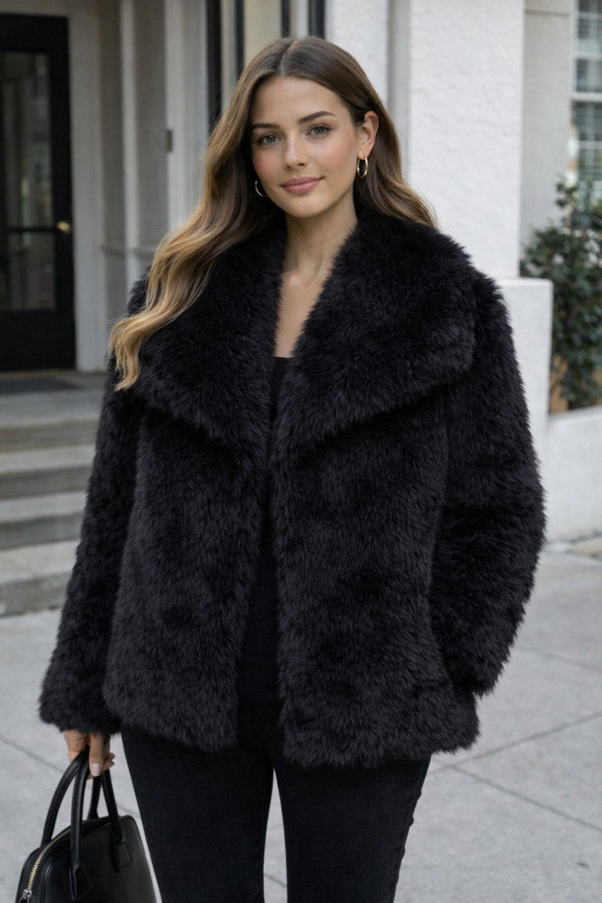ELISIR – Luxury Eco Fur Cropped Jacket